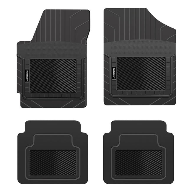 PantsSaver Custom Fit Car Floor Mats for Jeep Compass 2008, 4 pc, All Weather Protection for vehicles, Heavy Duty Weather resistant plastic,Black