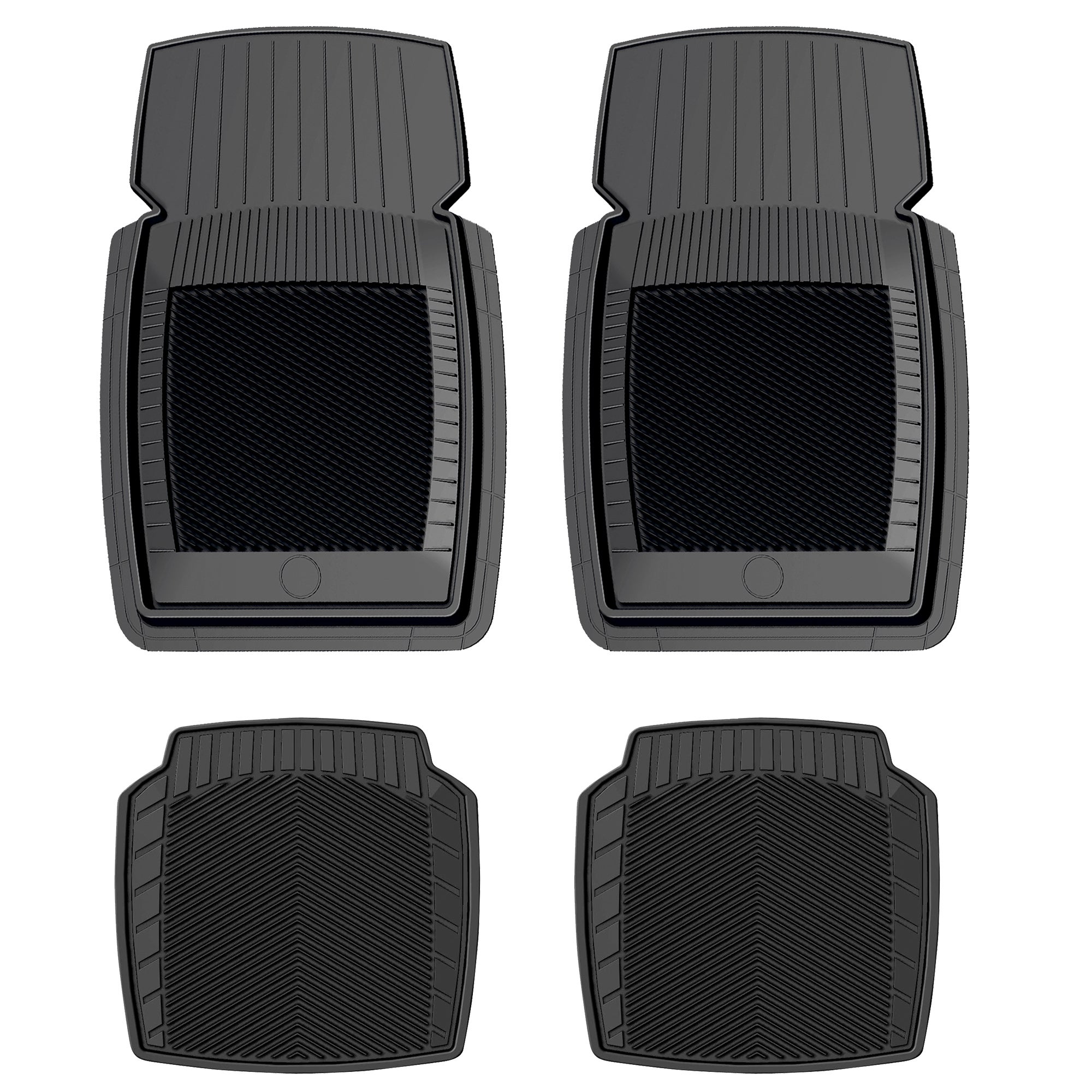 PantsSaver New Generation Car Mats – All-Weather, Heavy Duty, Waterproof, Anti-Slip Rubber Floor Liners for Cars, Trucks, SUVs, Minivans & More 4 Piece Set, Black