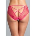 thumbnail image 1 of Panty Features A Semi-Sheer Front & Floral Lace Open Backside with Tug-Able Straps, Magenta - Medium, 1 of 1