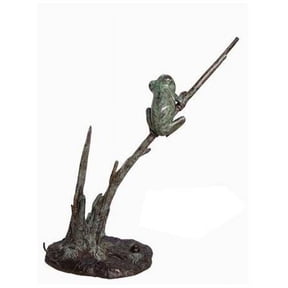 Panut Foundry 50432 12'' x 24'' Bronze Frog on Branch