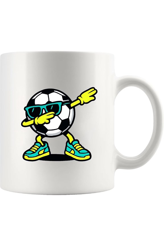 Panvola Dabbing Soccer Ball Soccer Player Gifts For Coach Sports Lover Gifts For Men Husband Boyfriend Brother Ceramic Mug 11 oz