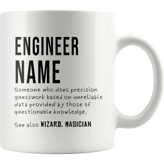 Panvola Engineer Definition Someone Who Does Precision Funny Engineer Gifts For Engineering Students Teachers Computer Civil Mechanical Electrical Software Engineer Ceramic Mug 11 oz (White)