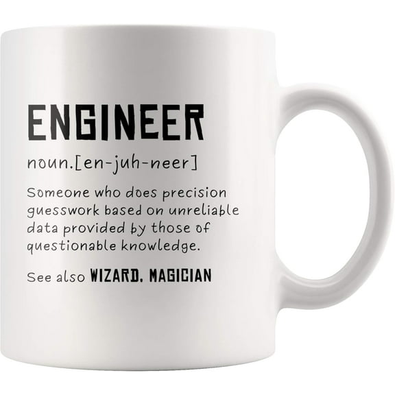 Panvola Engineer Definition Someone Who Does Precision Funny Engineer Gifts For Engineering Students Teachers Computer Civil Mechanical Electrical Software Engineer Ceramic Mug 11 oz (White)