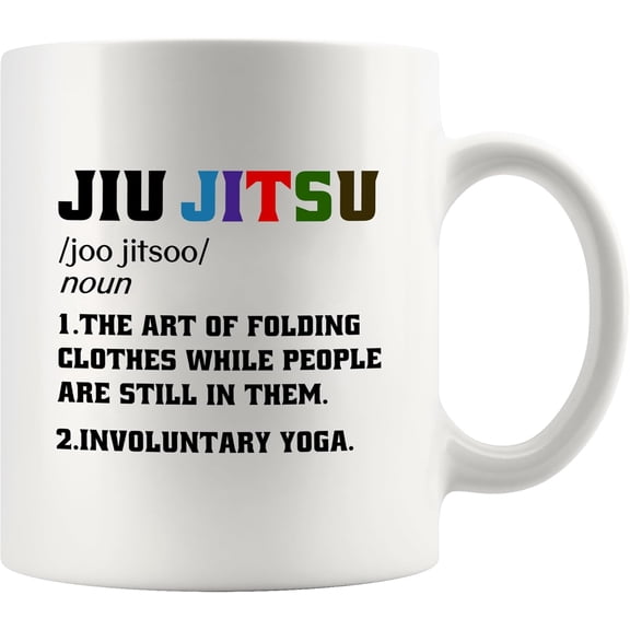 Panvola Jiu Jitsu Definition Funny Jiu Jitsu Gifts Jiujitsu Coach Player Funny Sarcastic Novelty Drinkware Ceramic Mug 11 oz White
