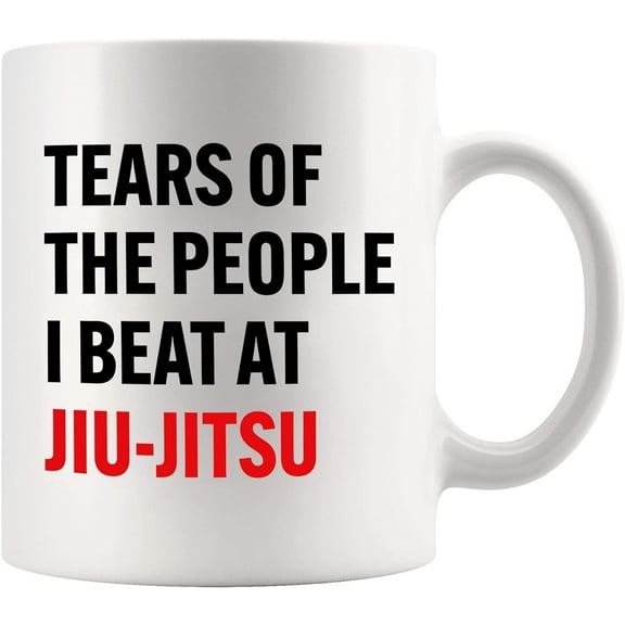 Panvola Tears Of The People I Beat At Jiu-Jitsu Gift For Jiujitsu Coach Player Funny Sarcastic Novelty Drinkware Ceramic Mug 11 oz (Black)