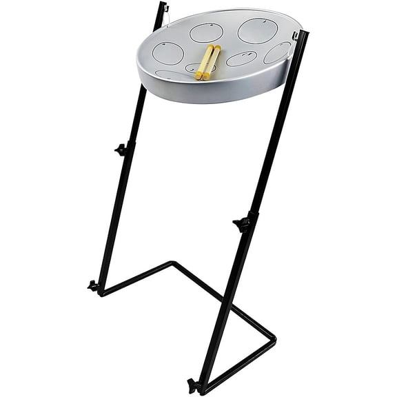 Panyard Jumbie Jam Steel Drum Kit with Metal Z-Floor Stand Silver