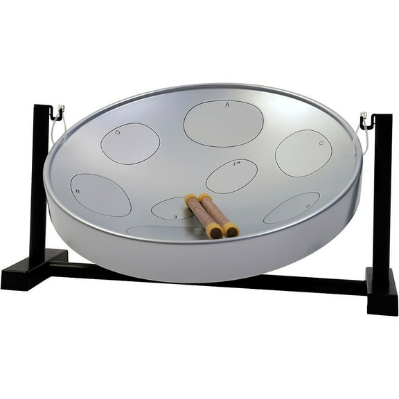 Panyard Jumbie Jam Steel Drum Kit with Table Top Stand, Silver