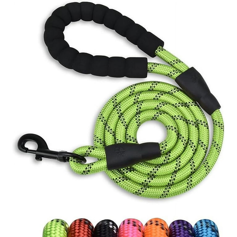 Panykoo 4/5/6 FT Strong Pet Dog Leash with Soft Padded Handle,Highly  Reflective Rope for Night Walking,360-Degree Rotating Metal Buckle Without