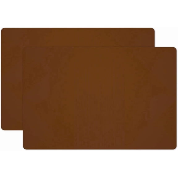 Panzexin 2-Pack Food-Grade Silicone Mats, Non-Slip, Heat-Resistant & Waterproof, 23.6" x 15.7" Table Placemats, Dough Mats- Coffee