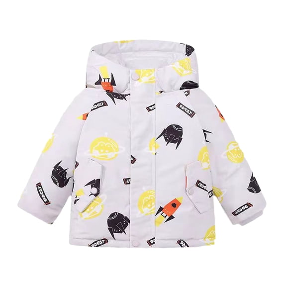 Paokuoon Baby Outerwear Winter for 2-12Y Kids Toddler Unisex Down Cotton Coat Hooded and Fleece Lined