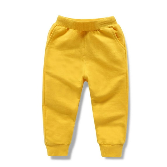 Paokuoon Kids Jogger Sweatpants 1-11T Boys Girls,Solid Color,Elastic Waist,Spring Fall,Pockets