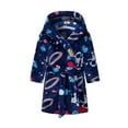 thumbnail image 1 of Paokuoon Kids Pajamas Flannel Robe Toddler Soft Hooded Cartoon Printed Fall Winter Printing Sleepwear for 2-13 Years, 1 of 6