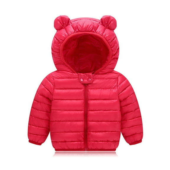 Paokuoon Kids Winter Outfit Down Cotton Jacket for Toddler Ears Hooded Unisex Windproof Warm