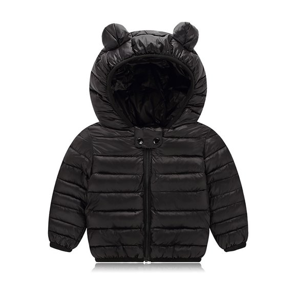 Paokuoon Kids Winter Outfit Down Cotton Jacket for Toddler Ears Hooded Unisex Windproof Warm