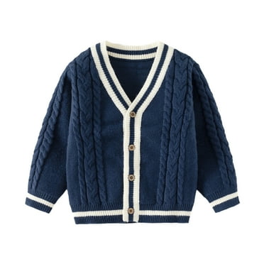 Paokuoon Toddler Baby Boys Cardigan Sweaters Cardigan Woolen Tops Jumper Spring Fall Sweater Pullover for 2-7 Years