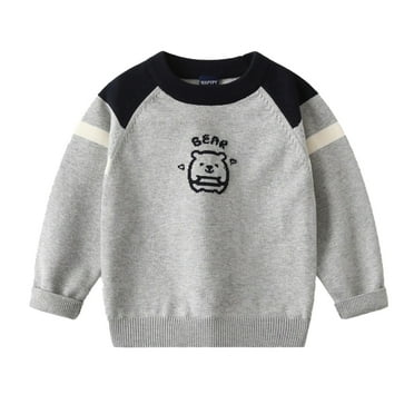 Paokuoon Toddler Boys Sweater Long Sleeve Knit for Kids 2-7T Fall Winter Pullover Crew Neck Sweater