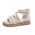 thumbnail image 1 of Paokuoon Toddler Girls Sandals Summer Outdoor Casual Beach Shoes with Flower Bowknot Little Kids Walking Shoes, 1 of 9