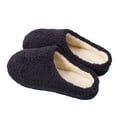 thumbnail image 1 of Paokuoon Womens Men Fleece Slippers for Fall Winter Plush Warm Anti-Slip House Shoes Couples Comfortable Cotton Slippers for Home Bedroom Indoor & Outdoor Size 5-8.5, 1 of 9