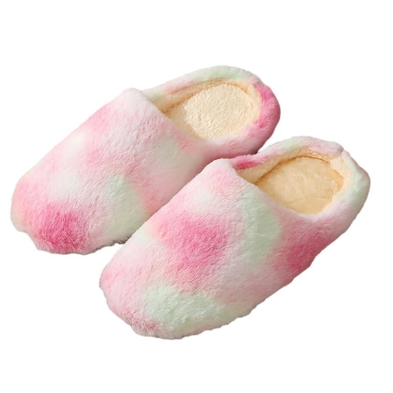 Paokuoon Womens Mens Plush Warm Slippers Bedroom Slippers Shoes for Couples Fall Winter Cotton Soft Fleece Slippers for Indoor Outdoor