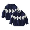 thumbnail image 1 of Paokuoon kids Boys Cardigan Sweaters Toddler Lapel Design Top Spring Fall Sweaters Pullover for 2-7 Years, 1 of 6