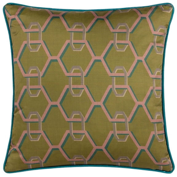Paoletti Carnaby Satin Chain Geometric Throw Pillow Cover