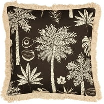 Paoletti Colonial Fringed Palm Tree Throw Pillow Cover