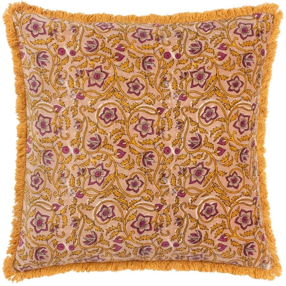 Paoletti Cotton Velvet Filigree Throw Pillow Cover