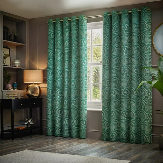 Paoletti Gatsby Jacquard Eyelet Curtains