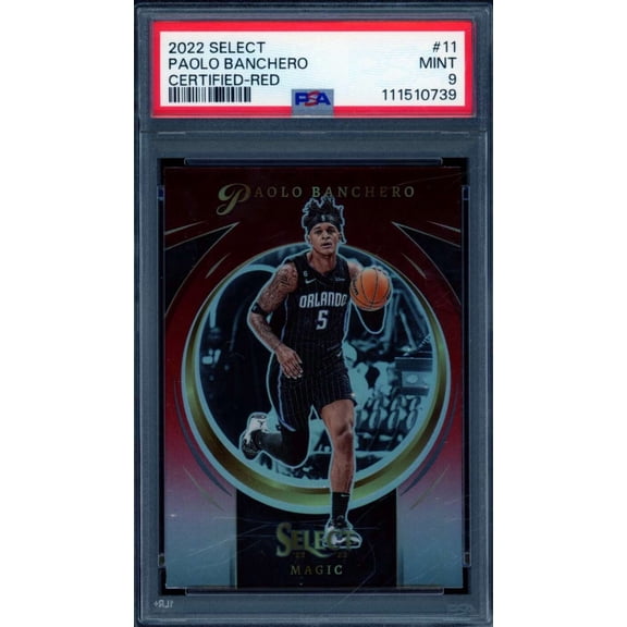 Paolo Banchero Rookie Card 2022-23 Select Certified Red (pop 4) #11 PSA 9