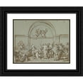 thumbnail image 1 of Paolo Gerolamo Piola 18x15 Black Ornate Wood Framed Double Matted Museum Art Print Titled - Christ in the House of Martha and Mary (ca. 1700), 1 of 5
