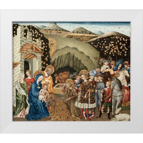 Paolo, Giovanni di 23x20 White Modern Wood Framed Museum Art Print Titled - The Adoration of the Magi