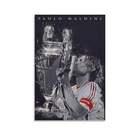Paolo Maldini Poster Canvas Poster Artworks Picture Print Poster Wall Art Picture Painting Poster Canvas Print Posters Artworks Bedroom Living Room Decor 12x18inch(30x45cm)