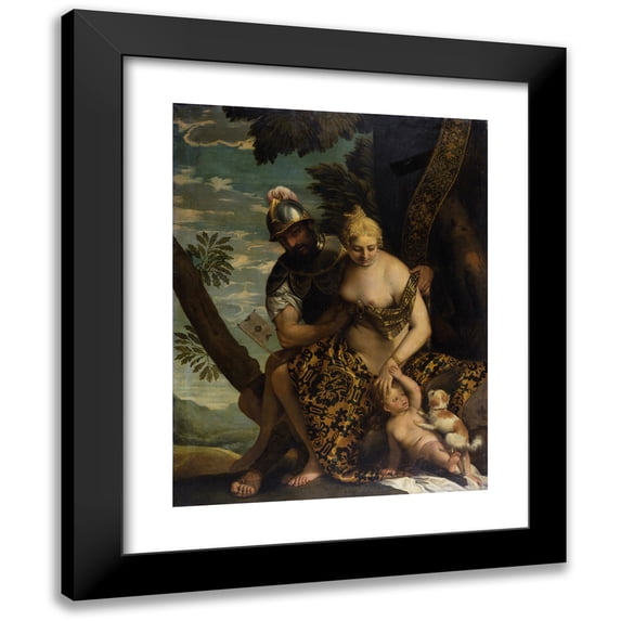 Paolo Veronese 12x14 Black Modern Framed Museum Art Print Titled - Mars and Venus