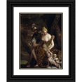thumbnail image 1 of Paolo Veronese 12x14 Black Ornate Wood Framed Double Matted Museum Art Print Titled: Mars, Venus and Cupid Mars and Venus with Cupid and a Dog (About 1580), 1 of 5