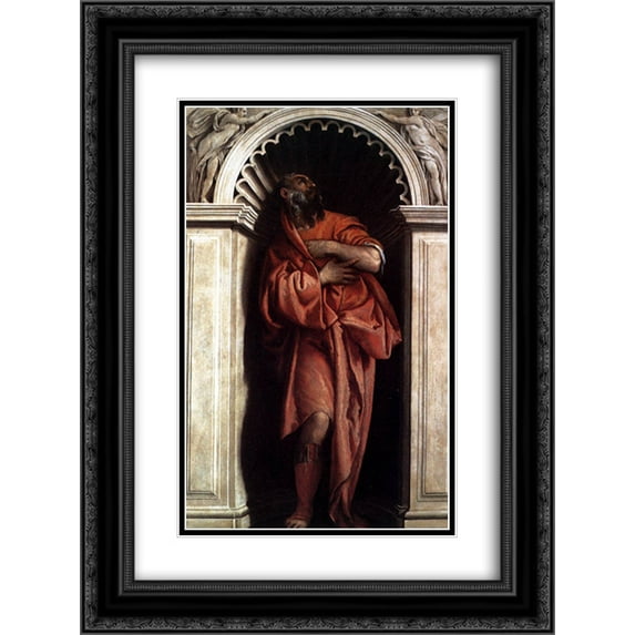 Paolo Veronese 2x Matted 18x24 Black Ornate Framed Art Print 'Plato'