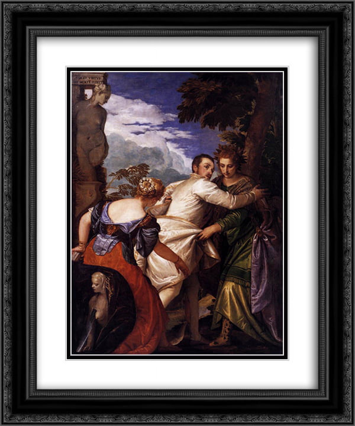 Paolo Veronese 2x Matted 20x24 Black Ornate Framed Art Print 'Honor and power after the death of flourishes'