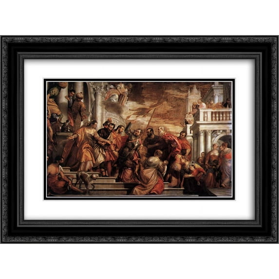 Paolo Veronese 2x Matted 24x20 Black Ornate Framed Art Print 'Saints Mark and Marcellinus being led to Martyrdom'