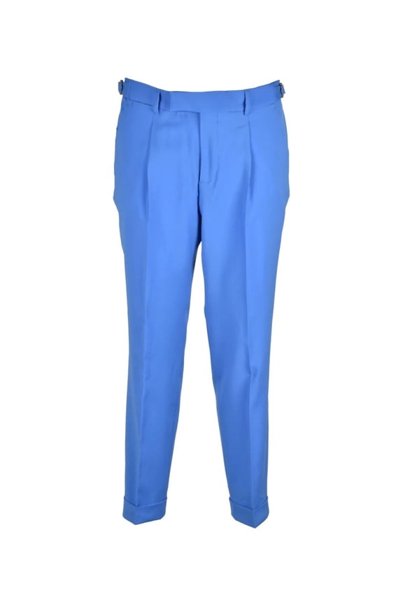Virgin Wool Tailored Trousers - Light Blue (Men's)