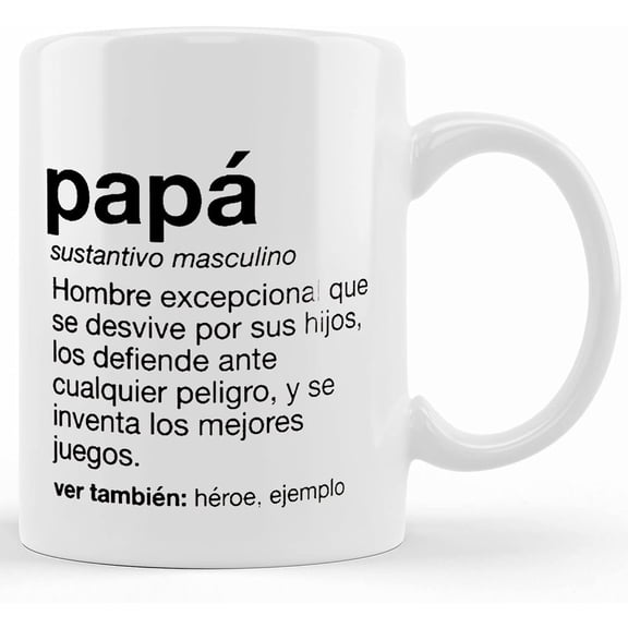 Pap Definition Gift Mug _ Cafecito De Papa _ Spanish Father Gift _ Latin Dad Mug _ Gift For The Best Papi, Ceramic Novelty Coffee Mug, Tea Cup, Gift Present For Birthday, Christmas Thank