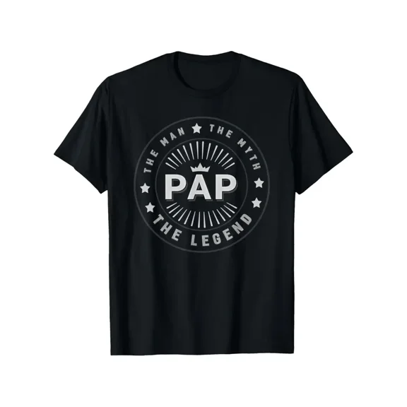 Pap The Grandpa Men Funny Gift T-Shirt, Suitable for All Men And Women Outdoor Short-Sleeved T-Shirts in All Seasons, Ready to Wear 100% Cotton, S-XXXL