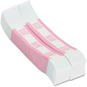 Pap-R Products, PQP400250, Currency Straps, 1000 Per Pack, White, Pink