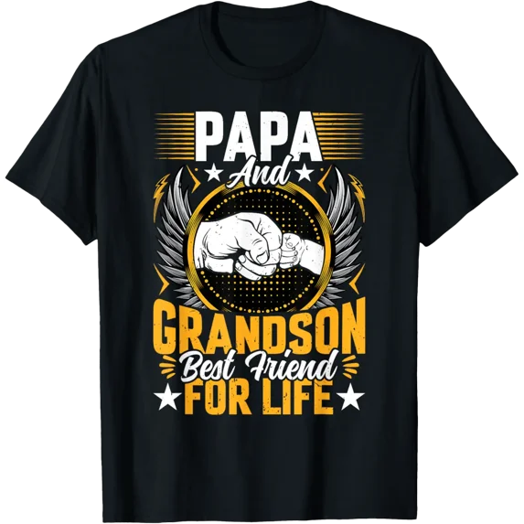 Papa And Grandson Best Friend For Life - Grandpa T-Shirt