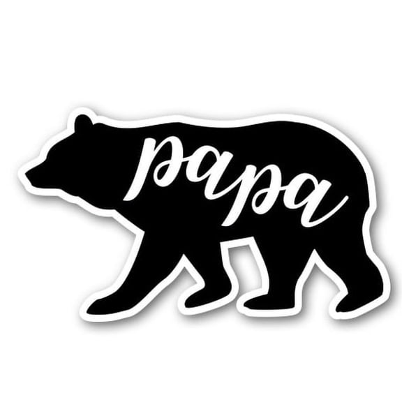 Papa Bear - 5" Vinyl Sticker - For Car Laptop I-Pad - Waterproof Decal