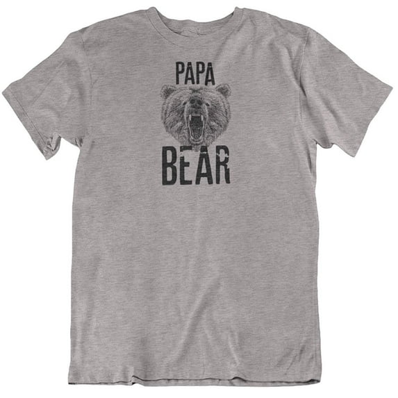 Papa Bear. Cool Printed T-Shirt for Father, Uncle, Grandpa, Husband & Men Athletic Heather