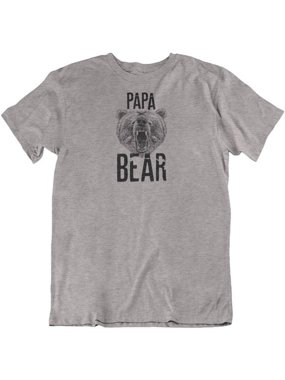 Papa Bear. Cool Printed T-Shirt for Father, Uncle, Grandpa, Husband & Men Athletic Heather