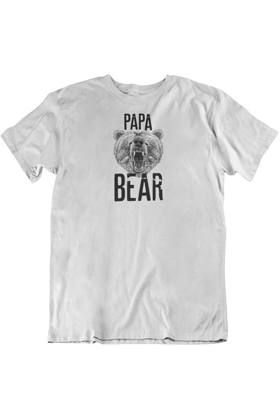 Papa Bear. Cool Printed T-Shirt for Father, Uncle, Grandpa, Husband & Men White