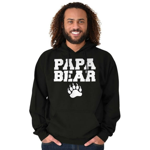 Papa Bear Dad Father's Day Pawprint Hoodie Hooded Sweatshirt Men Brisco Brands L