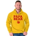 thumbnail image 1 of Papa Bear Dad Father's Day Pawprint Hoodie Hooded Sweatshirt Men Brisco Brands X, 1 of 6