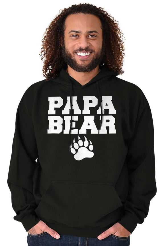 Papa Bear Dad Father's Day Pawprint Men's Big & Tall Graphic Hoodie Brisco Brands 3X