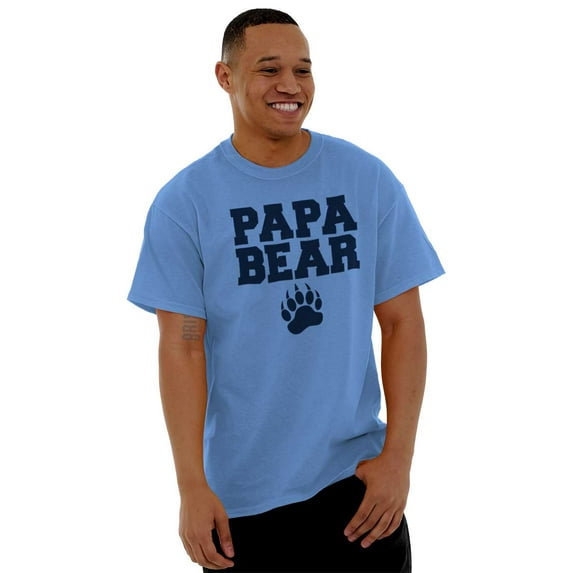 Papa Bear Dad Father's Day Pawprint Men's Big & Tall Crewneck Graphic Tee Brisco Brands 3X